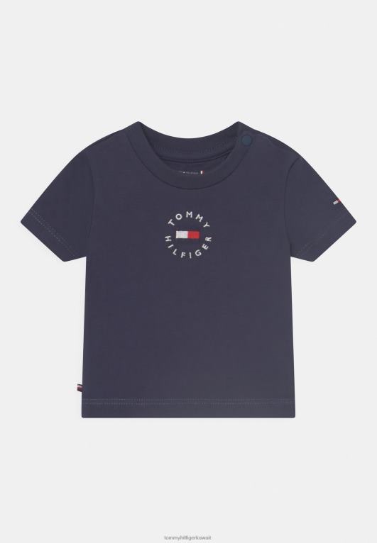 البحرية الشفق Tommy Hilfiger تي شيرت مطبوع عليه تراث للأطفال للجنسين 446447661