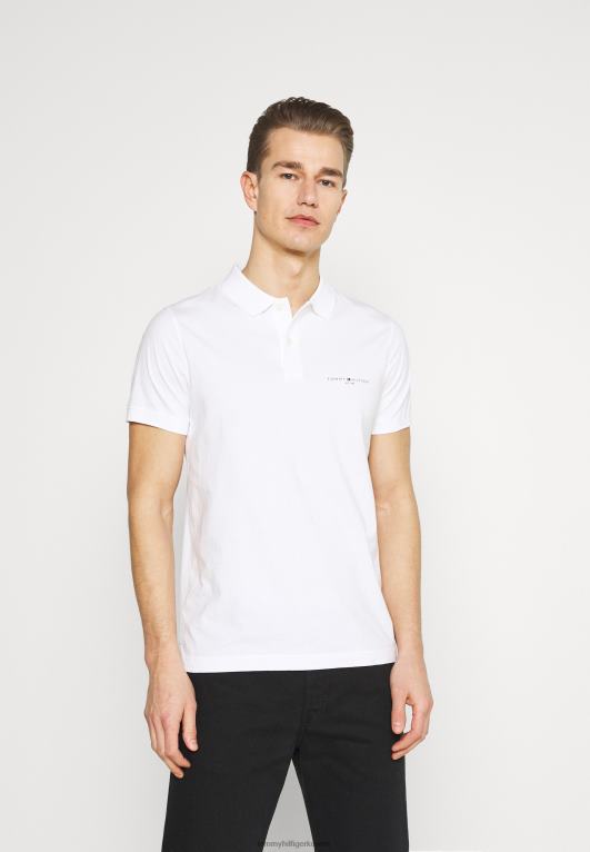 أبيض Tommy Hilfiger قميص بولو سليم نظيف 446447665