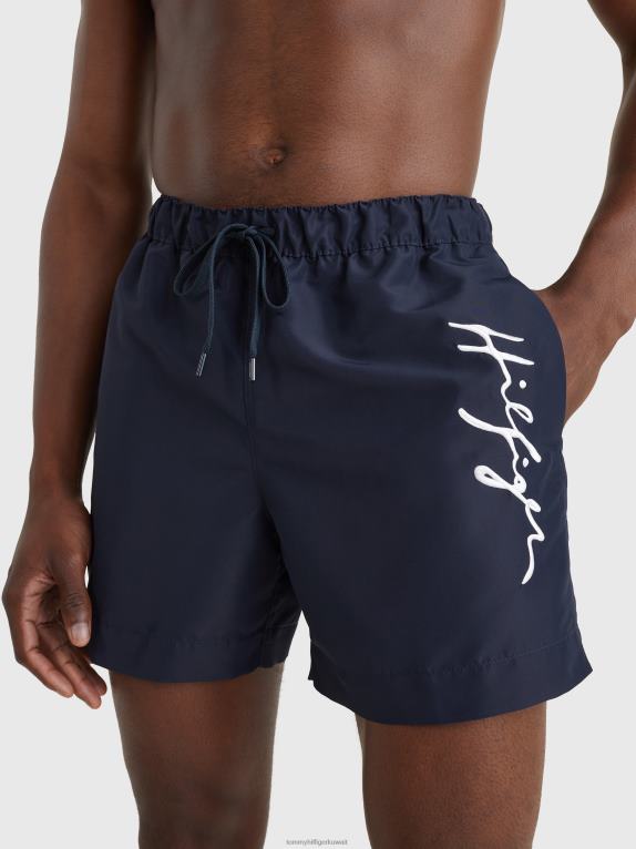 سماء الصحراء Tommy Hilfiger شورت سباحة متوسط ​​الطول ذو قصة عادية 44644767