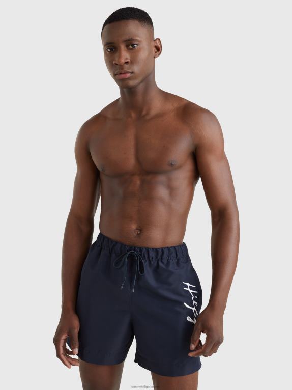 سماء الصحراء Tommy Hilfiger شورت سباحة متوسط ​​الطول ذو قصة عادية 44644767