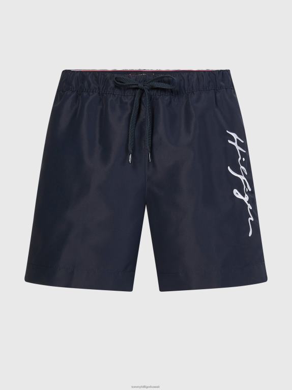 سماء الصحراء Tommy Hilfiger شورت سباحة متوسط ​​الطول ذو قصة عادية 44644767