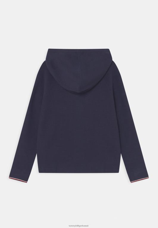 البحرية الشفق Tommy Hilfiger كنزة بغطاء رأس وشعار واعي 446447697