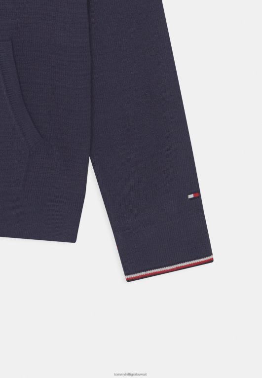 البحرية الشفق Tommy Hilfiger كنزة بغطاء رأس وشعار واعي 446447697