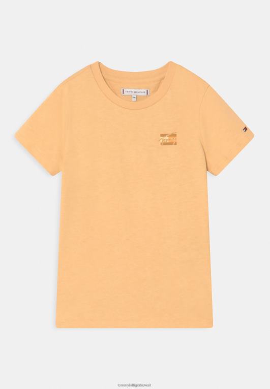 البراري الأصفر Tommy Hilfiger تي شيرت أساسي بنص صبغ طبيعي 446447705