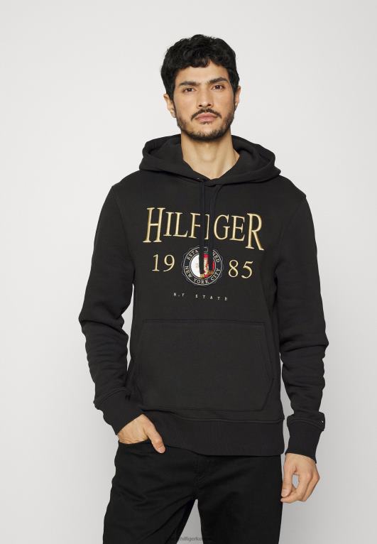 أسود Tommy Hilfiger كنزة بغطاء رأس بشعار أيقونة 446447720