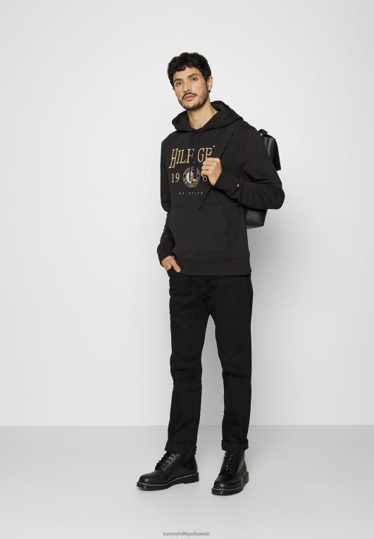 أسود Tommy Hilfiger كنزة بغطاء رأس بشعار أيقونة 446447720