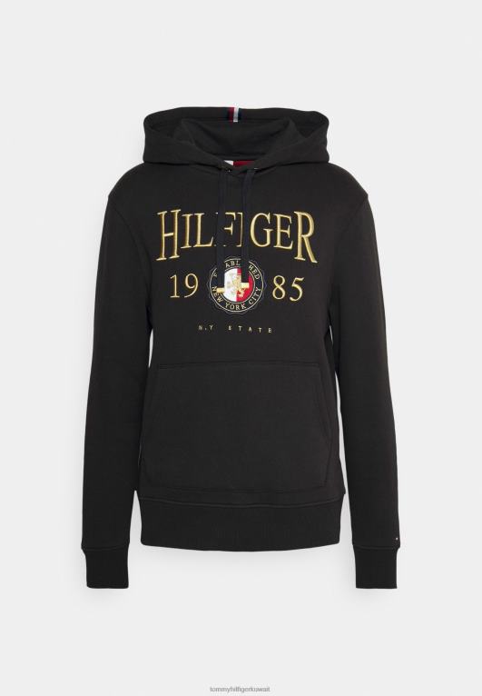 أسود Tommy Hilfiger كنزة بغطاء رأس بشعار أيقونة 446447720