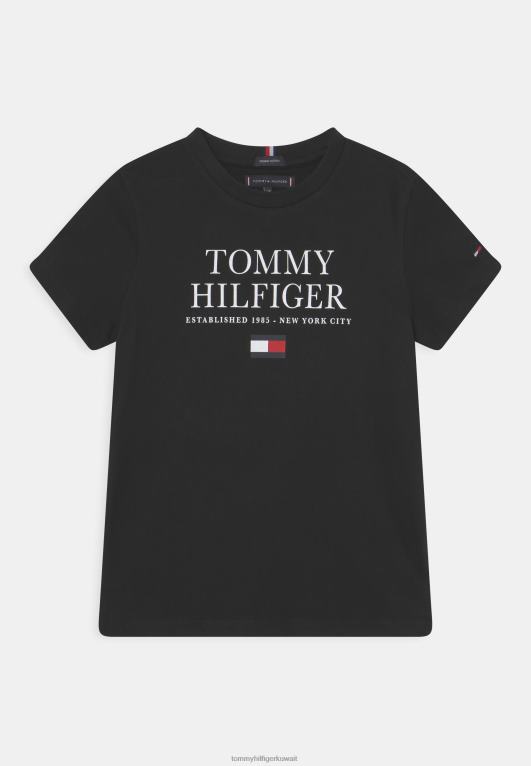 أسود Tommy Hilfiger تيشيرت بطبعة شعار الماركة 446447733