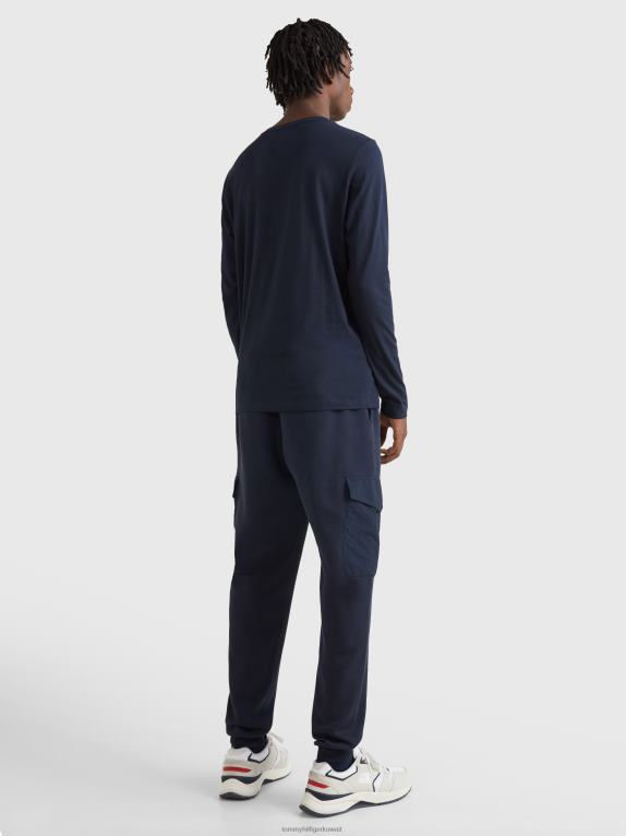 سماء الصحراء Tommy Hilfiger تيشيرت بأكمام طويلة وقصة ضيقة بلونين 44644774