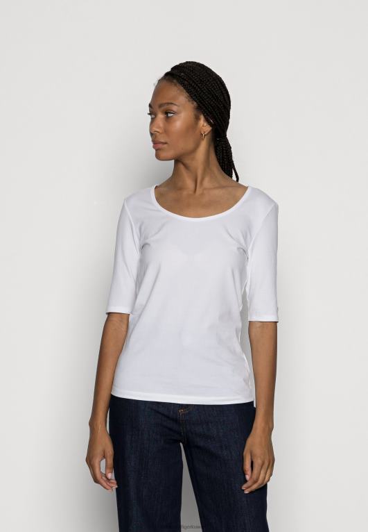 أبيض Tommy Hilfiger تي شيرت أساسي ذو مغرفة رفيعة 446447753