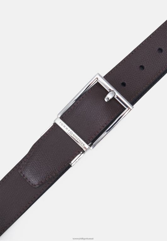 أسود/بورجوندي Tommy Hilfiger حزام رسمي ذو وجهين 446447757