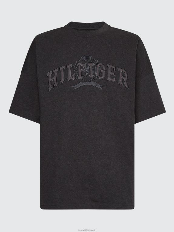 هيذر رمادي غامق Tommy Hilfiger تي شيرت جامعي من القطن العضوي من كريست 44644776