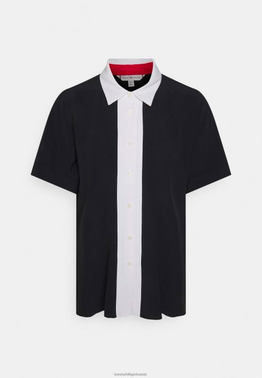 سماء الصحراء Tommy Hilfiger بلوزة ملونة بأزرار للأسفل 446447760