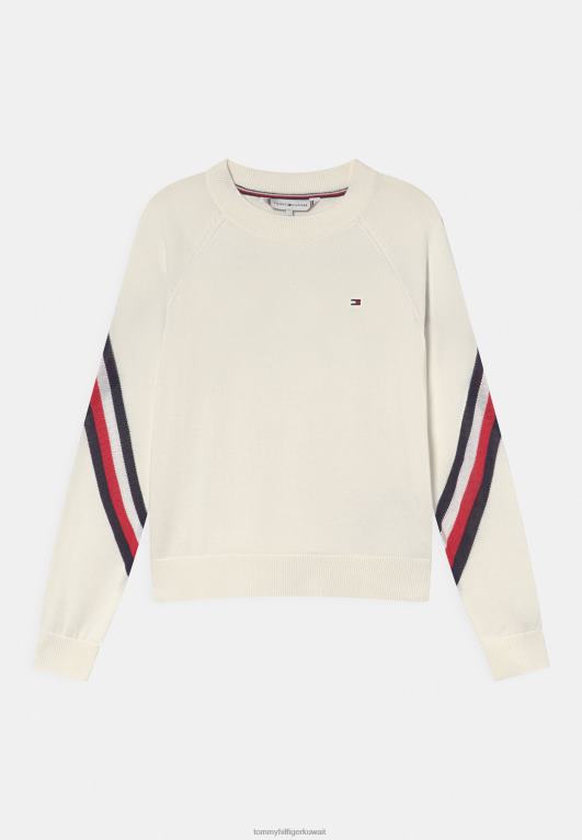 بيج فاتح Tommy Hilfiger سترة راجلان بخطوط عالمية 446447764