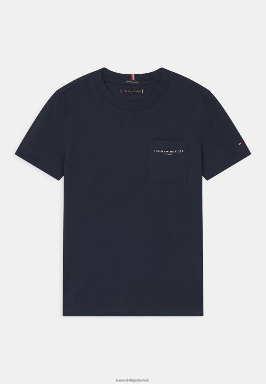 البحرية الشفق Tommy Hilfiger تي شيرت أساسي بجيب أساسي 446447776