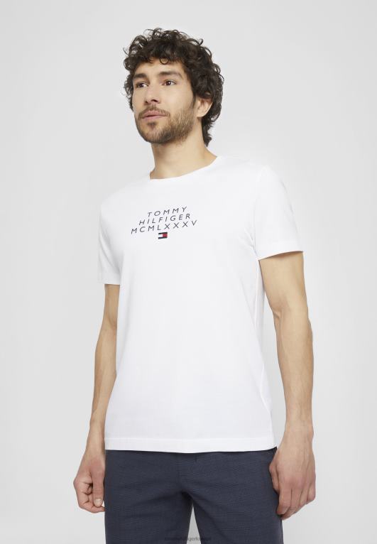 أبيض Tommy Hilfiger تي شيرت بطبعة جرافيك صغيرة في المنتصف 446447810