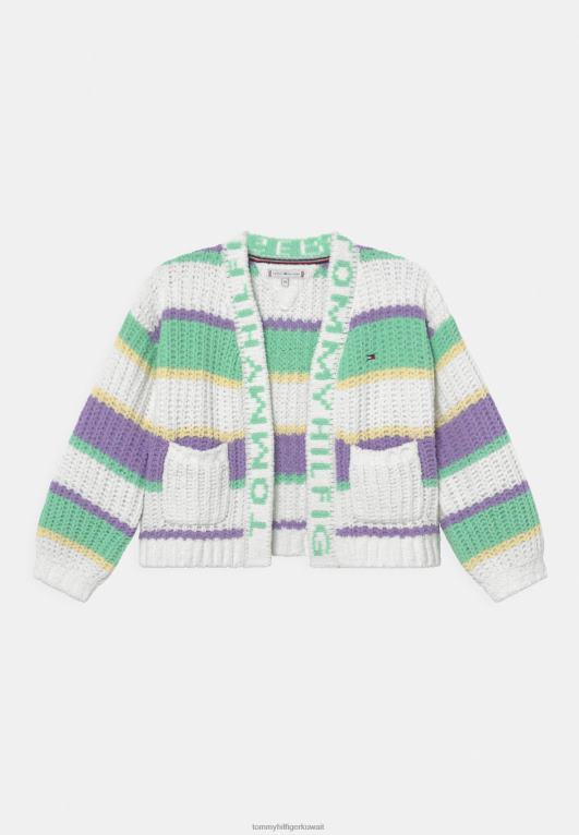 أبيض مصفر Tommy Hilfiger سترة مخططة رقيق 446447840