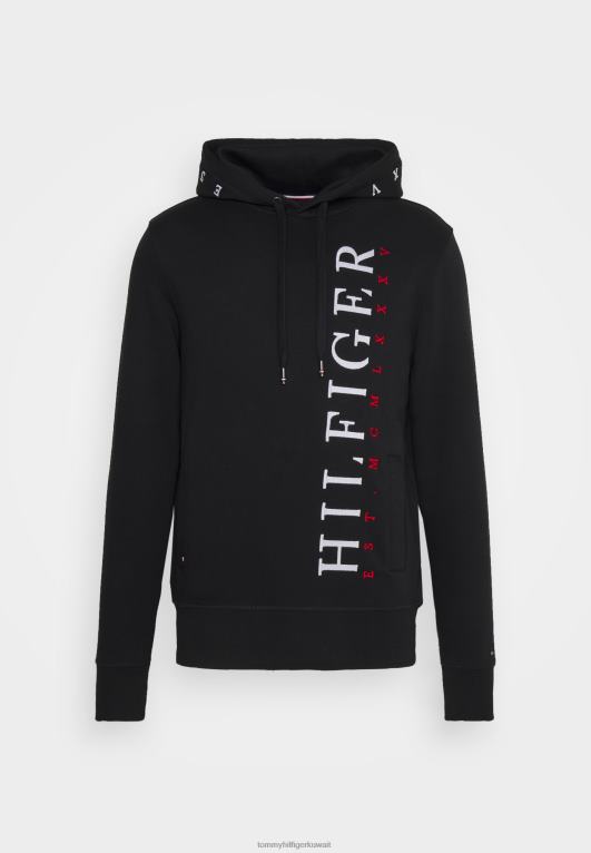 أسود Tommy Hilfiger البلوز هوديي العمودي 446447853