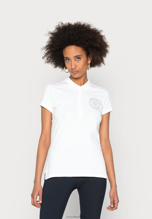 البصرية الأبيض Tommy Hilfiger قميص بولو كريستال نحيل 446447857