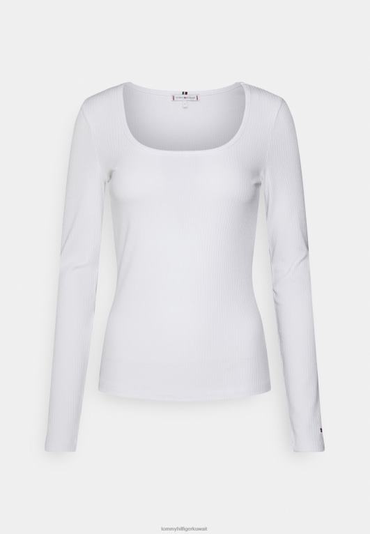 أبيض Tommy Hilfiger بلوزة مربعة بأكمام طويلة 446447859