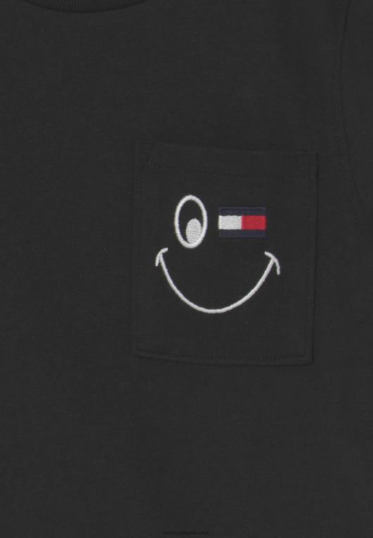أسود Tommy Hilfiger تي شيرت بطبعة جيب للجنسين 446447865