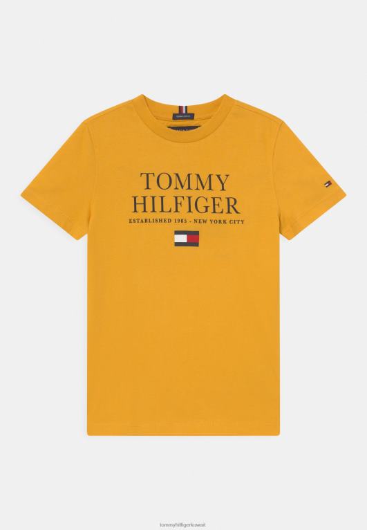 البراري الأصفر Tommy Hilfiger تيشيرت بطبعة شعار الماركة 446447879