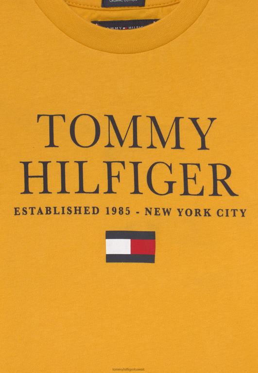 البراري الأصفر Tommy Hilfiger تيشيرت بطبعة شعار الماركة 446447879