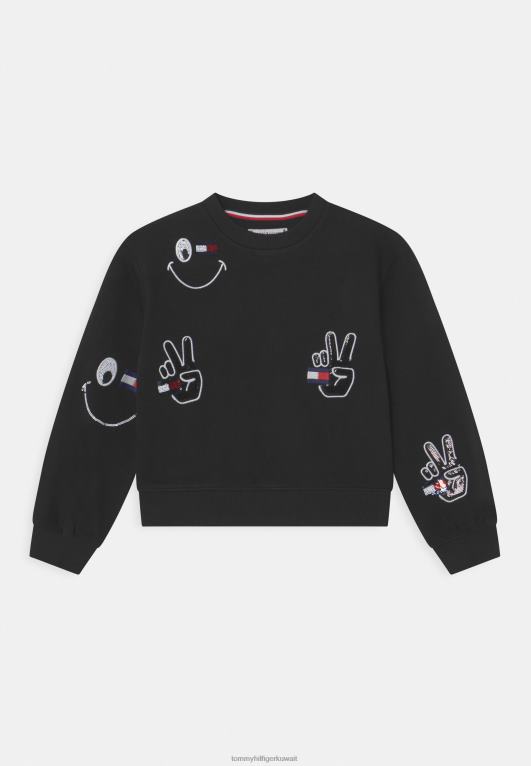 أسود Tommy Hilfiger البلوز التطريز التألق 446447892