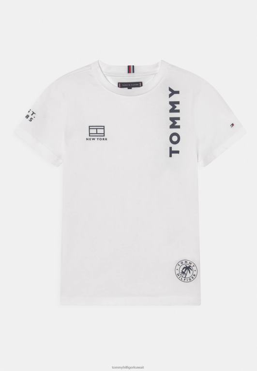 أبيض Tommy Hilfiger تي شيرت مطبوع متعدد المواضع 446447898