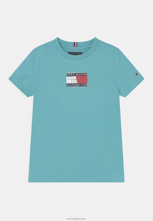 قمة Tommy Hilfiger تي شيرت بطبعة شريط جرافيك 446447904