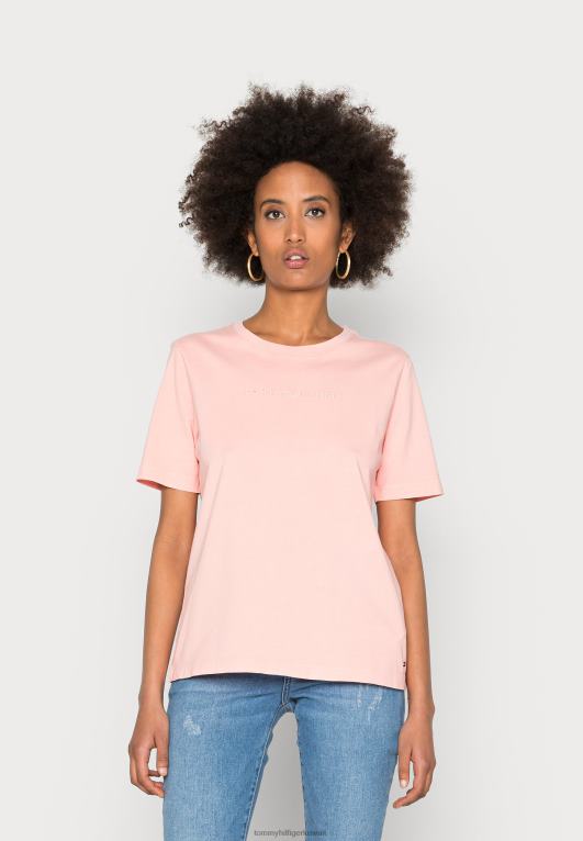 يهتز المرجان Tommy Hilfiger تي شيرت أساسي ذو صبغة معدنية عادية 446447917