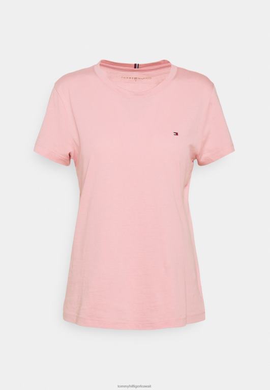 لون القرنفل Tommy Hilfiger تي شيرت أساسي برقبة دائرية جديدة 446447925