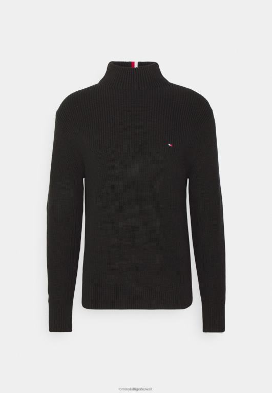 أسود Tommy Hilfiger كنزة برقبة وهمية 446447926