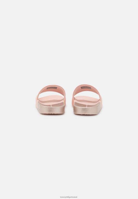 البني الداكن الوردي Tommy Hilfiger شرائح حمام السباحة المعدنية 446447936