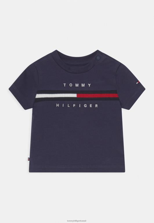 البحرية الشفق Tommy Hilfiger تي شيرت مطبوع عليه إدخال الطفل 446447944