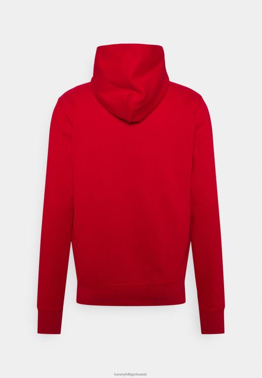الأحمر الأساسي Tommy Hilfiger كنزة بغطاء رأس وشعار مربع 446447962