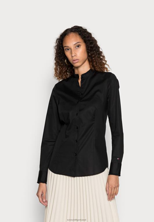 أسود Tommy Hilfiger تمتد بلوزة مكشكش ضئيلة 446447977