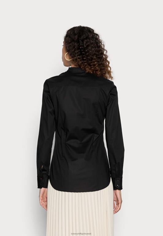 أسود Tommy Hilfiger تمتد بلوزة مكشكش ضئيلة 446447977