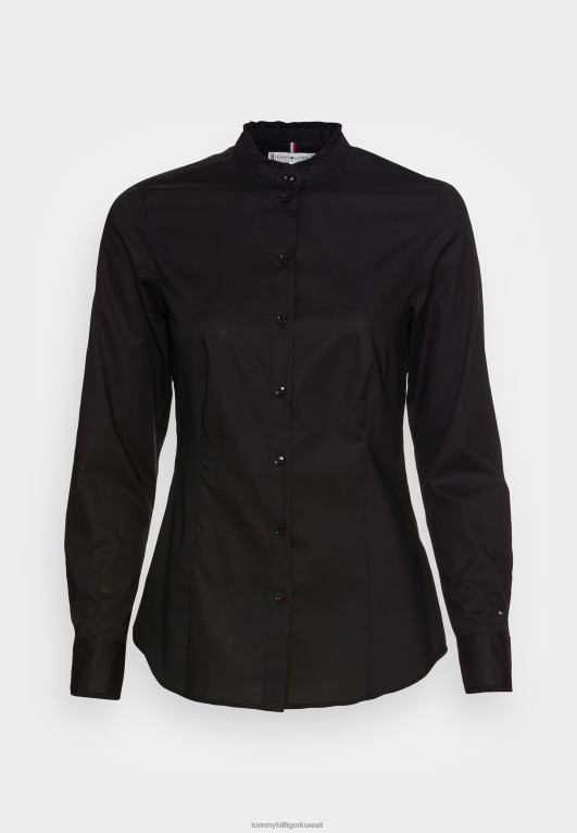 أسود Tommy Hilfiger تمتد بلوزة مكشكش ضئيلة 446447977