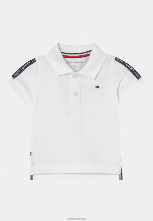أبيض Tommy Hilfiger قميص بولو الشريط الطفل 446447994