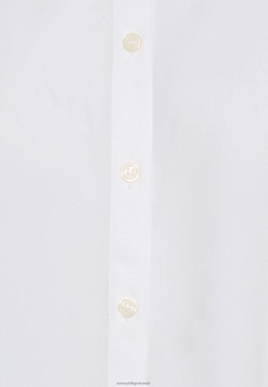 بيج فاتح Tommy Hilfiger بلوزة كريب بأزرار للأسفل 446447996