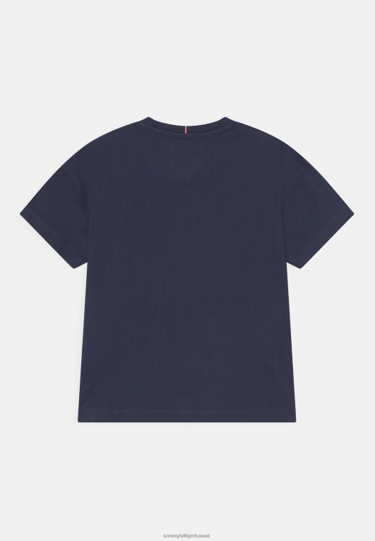 البحرية الشفق Tommy Hilfiger تيشيرت بطبعة اسكواش 446447997