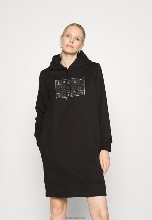 أسود Tommy Hilfiger لوركس بوكس ​​​​قصير هوديي فستان نهاري 446448005