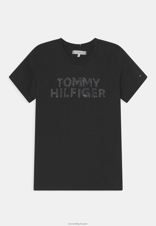 أسود Tommy Hilfiger تي شيرت بطبعة الزواحف 446448012