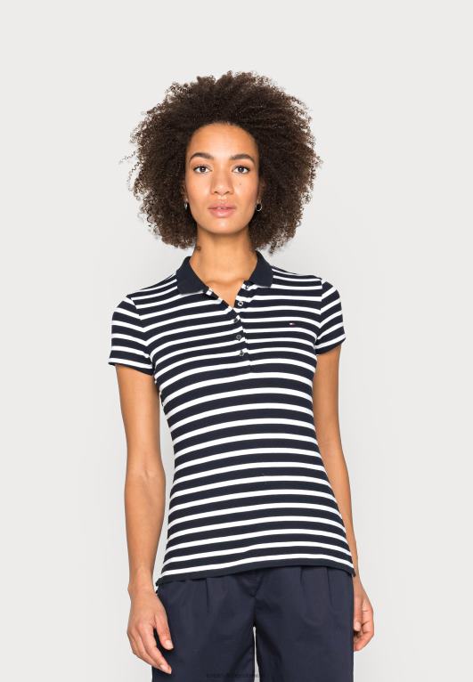 بريتون / سماء الصحراء بيضاء Tommy Hilfiger قميص بولو نحيف بأكمام قصيرة 446448022