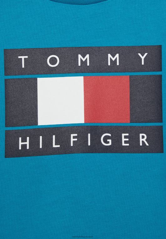 البط البري الجديد Tommy Hilfiger تي شيرت مطبوع عليه علم عالمي 446448031