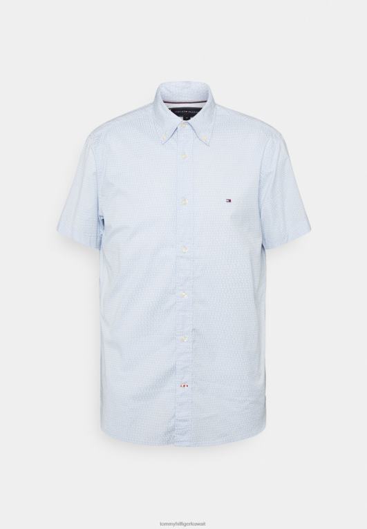 أزرق منسم / أبيض بصري Tommy Hilfiger قميص ناعم بطبعات دقيقة 446448048