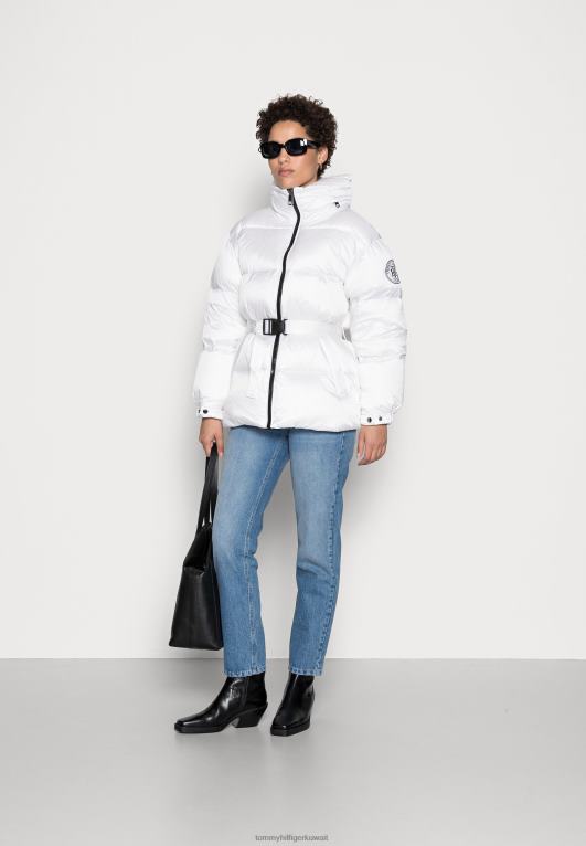 البصرية الأبيض Tommy Hilfiger سترة بحزام من البوليستر باللون الأبيض البصري - 446448062