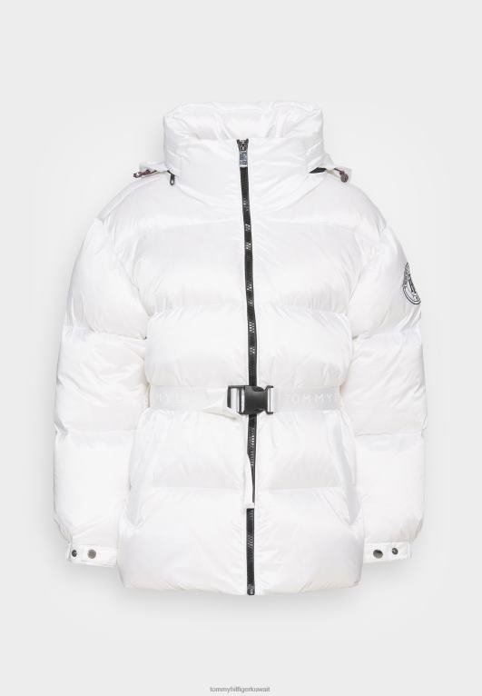 البصرية الأبيض Tommy Hilfiger سترة بحزام من البوليستر باللون الأبيض البصري - 446448062