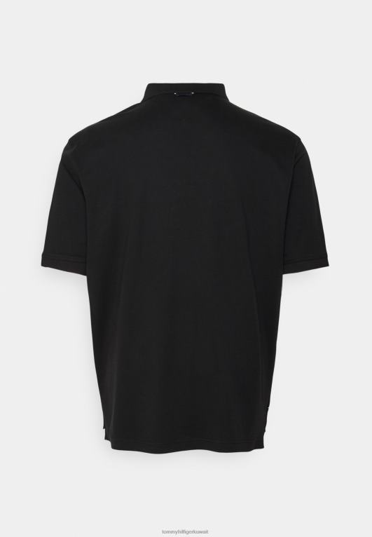 أسود Tommy Hilfiger الانترلوك قميص بولو 446448063
